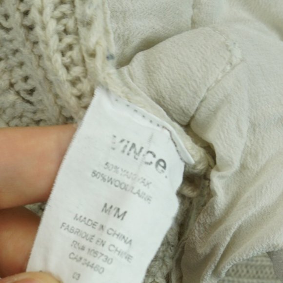 Vince wool yak cream knit sweater cardigan - Picture 3 of 5